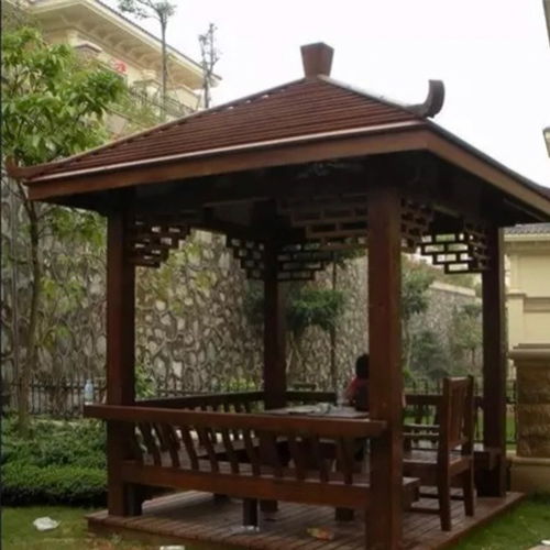六角防腐木涼亭建設工程 盈江六角防腐木涼亭 木藝魂防腐木涼亭
